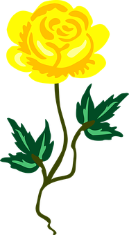 Yellow Flower Illustration PNG Image