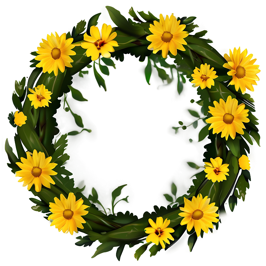 Yellow Flower Wreath Png Kcp PNG Image