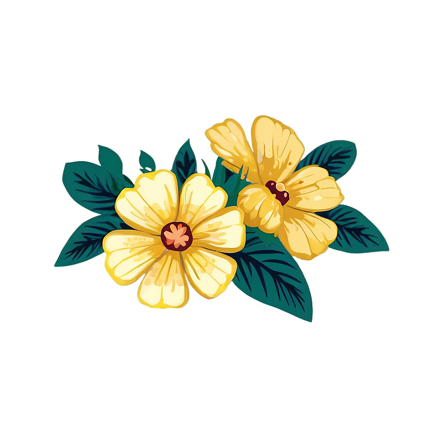 Yellow Flowers B PNG Image