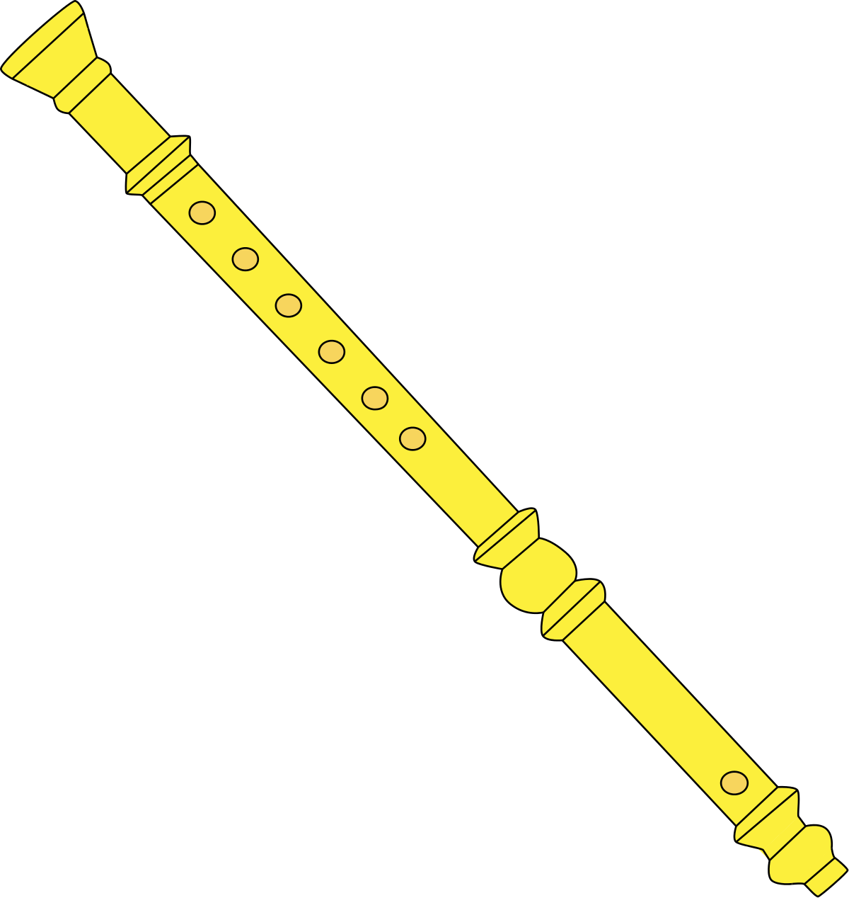 Yellow Flute Illustration PNG Image