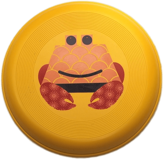 Yellow Frisbee With Crab Design PNG Image