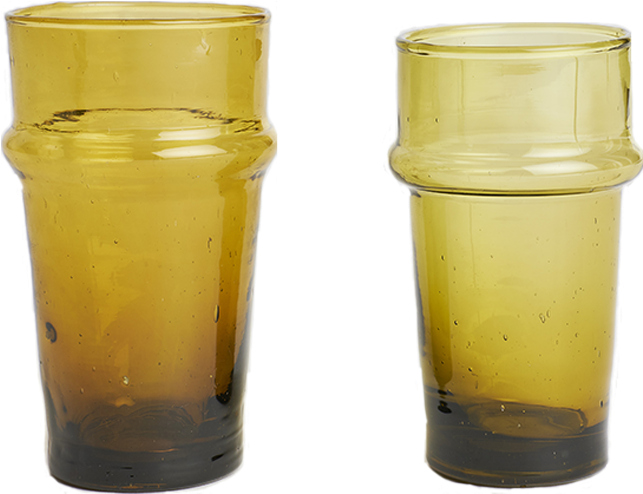 Yellow Glass Tumblers Transparent Background PNG Image