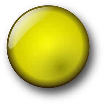 Yellow Glossy Button Icon PNG Image