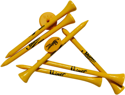 Yellow Golf Tees Stacked PNG Image