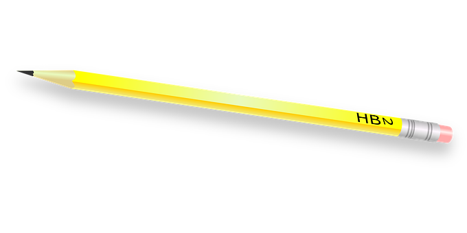 Yellow H B Pencilon Black Background PNG Image