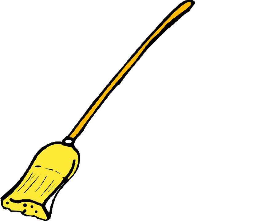 Yellow Handled Broom Illustration PNG Image