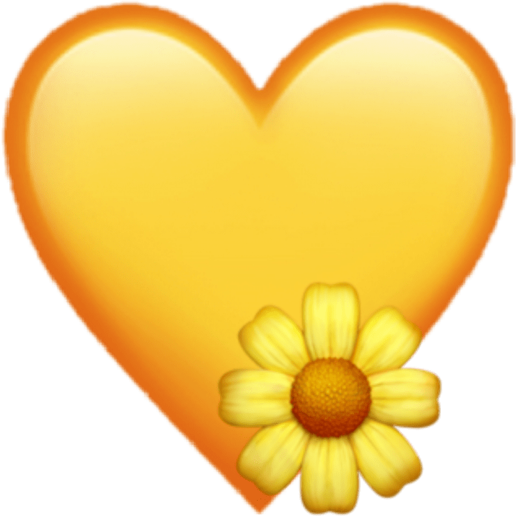 Yellow Heart Daisy Sticker PNG Image