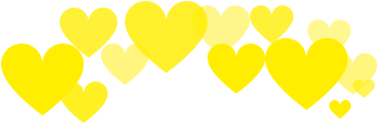 Yellow Hearts Pattern PNG Image