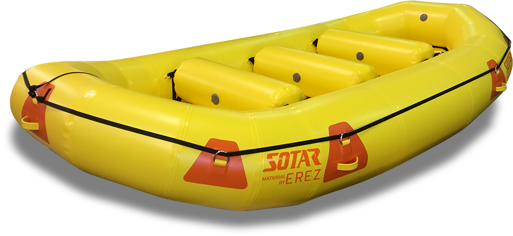 Yellow Inflatable Rafting Boat PNG Image