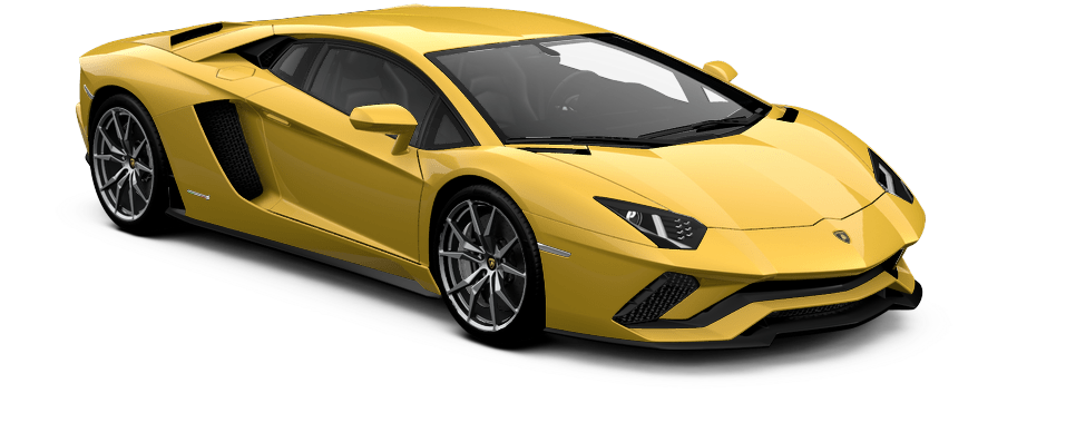 Yellow Lamborghini Aventador Side View PNG Image