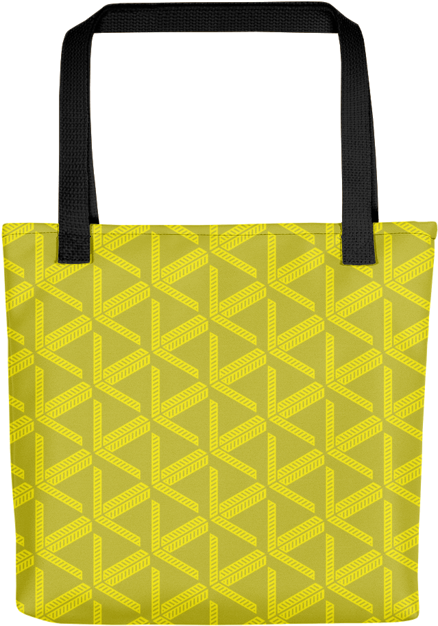 Yellow Lattice Pattern Tote Bag PNG Image