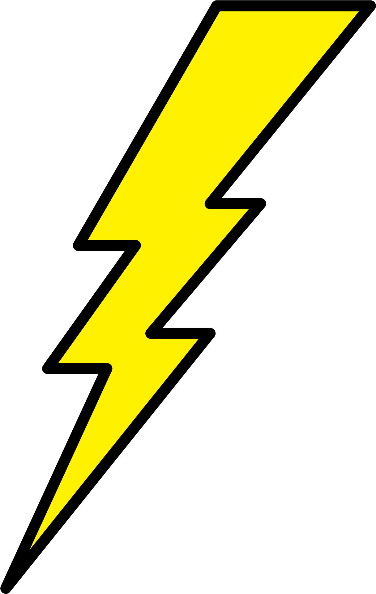 Yellow Lightning Bolt Graphic PNG Image