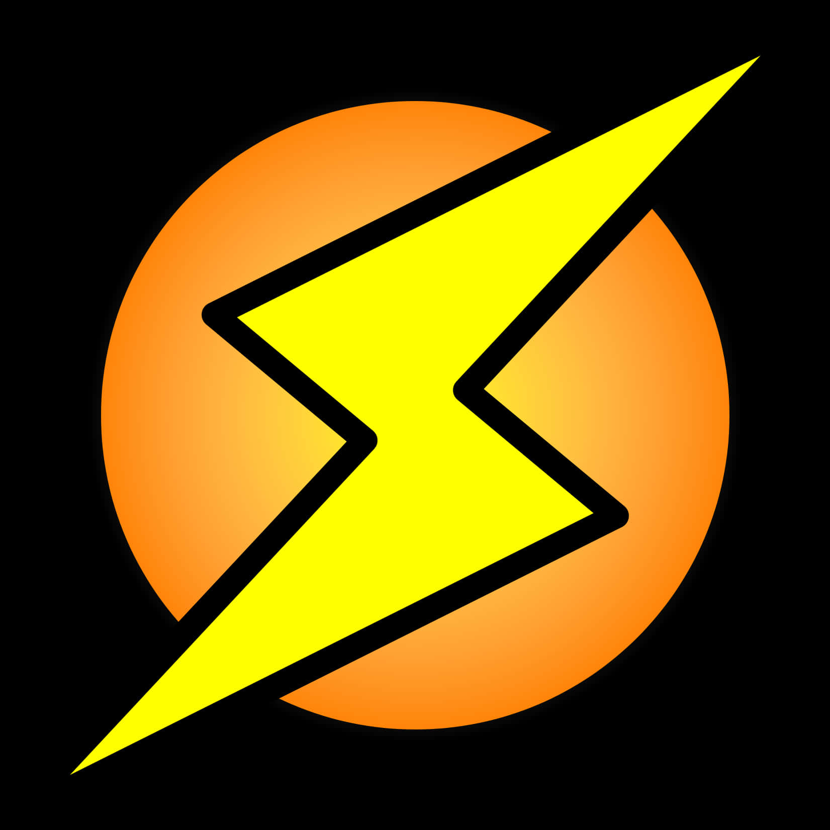 Yellow Lightning Bolt Icon PNG Image