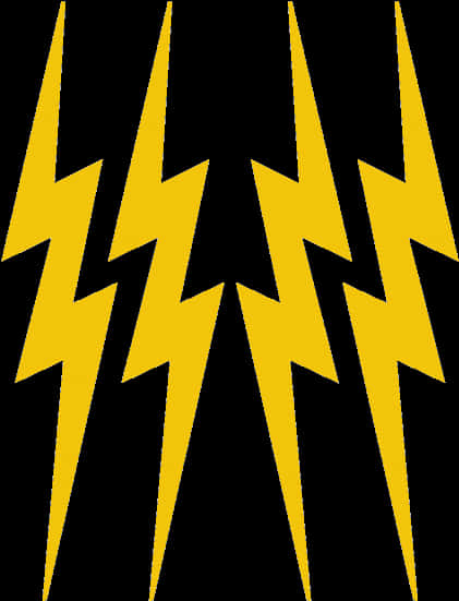 Yellow Lightning Boltson Black Background PNG Image