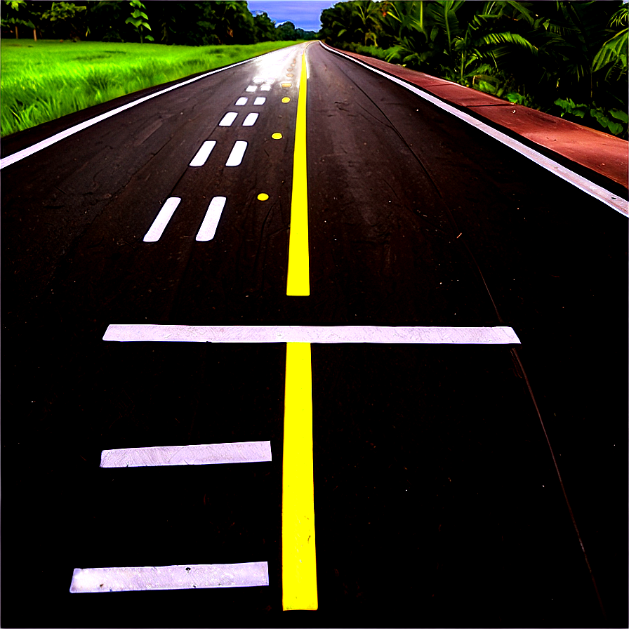 Yellow Line Road Marking Png 06132024 PNG Image