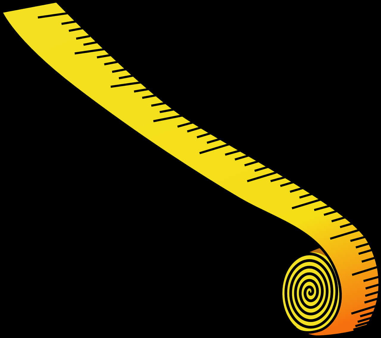 Yellow Measuring Tape Graphic PNG Image