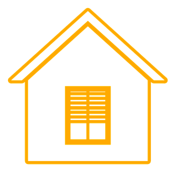 Yellow Outline House Icon PNG Image