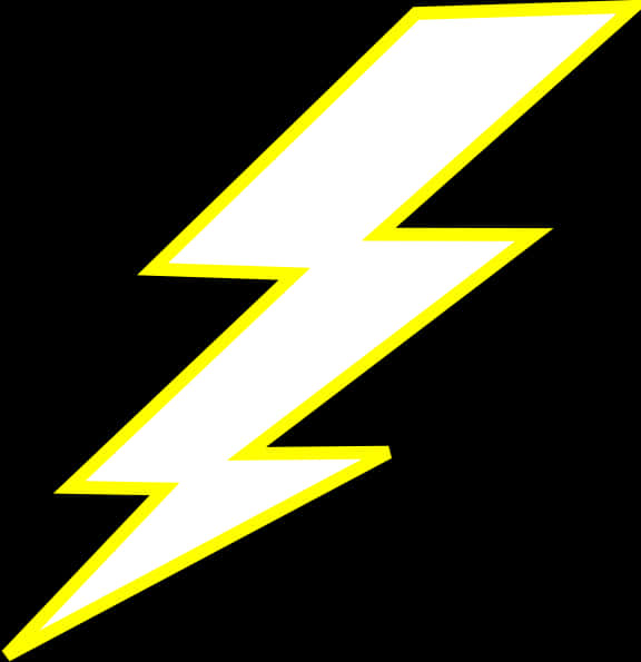 Yellow Outlined Lightning Bolt Graphic PNG Image