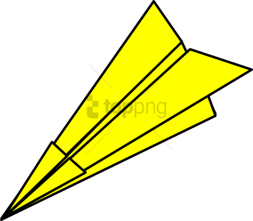 Yellow Paper Plane Illustration.png PNG Image