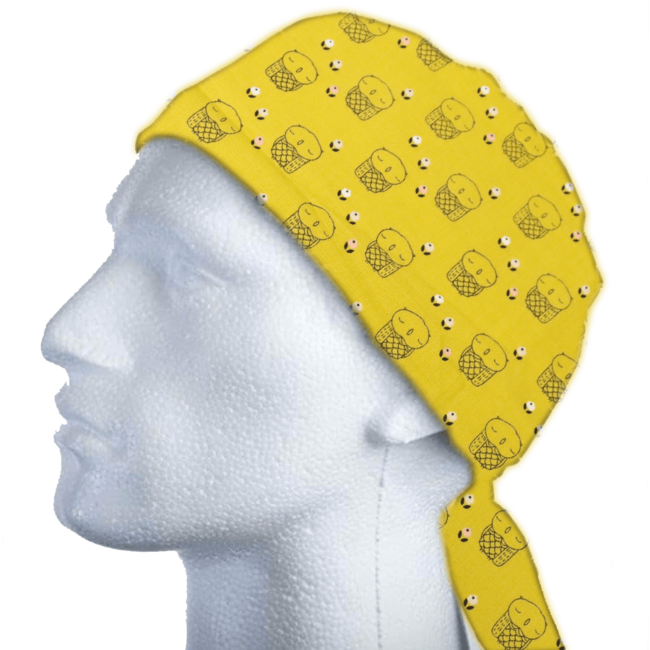 Yellow Patterned Head Bandana Mannequin PNG Image