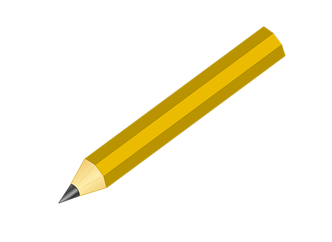 Yellow Pencil Black Background PNG Image