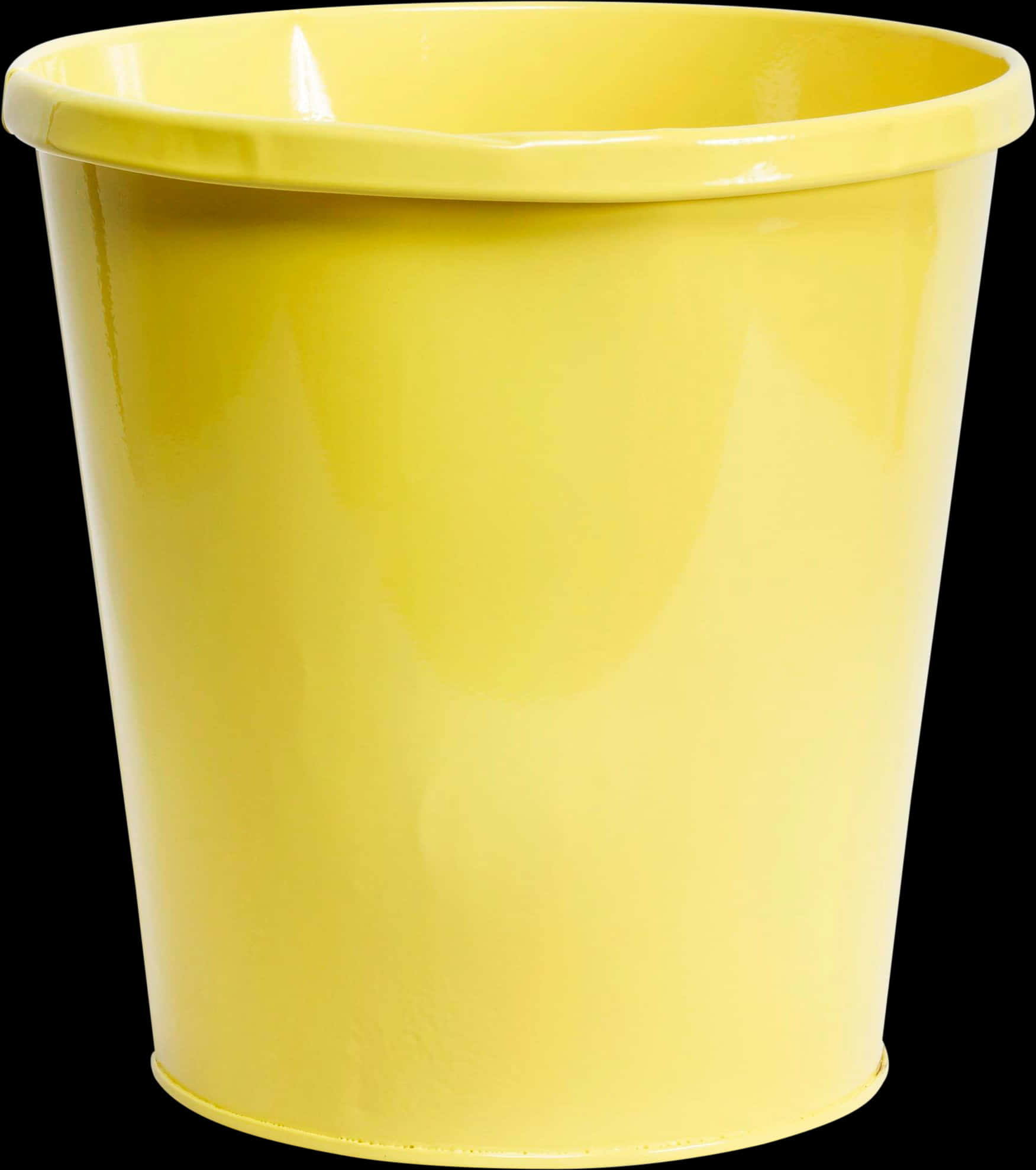 Yellow Plastic Trash Can Single Item PNG Image