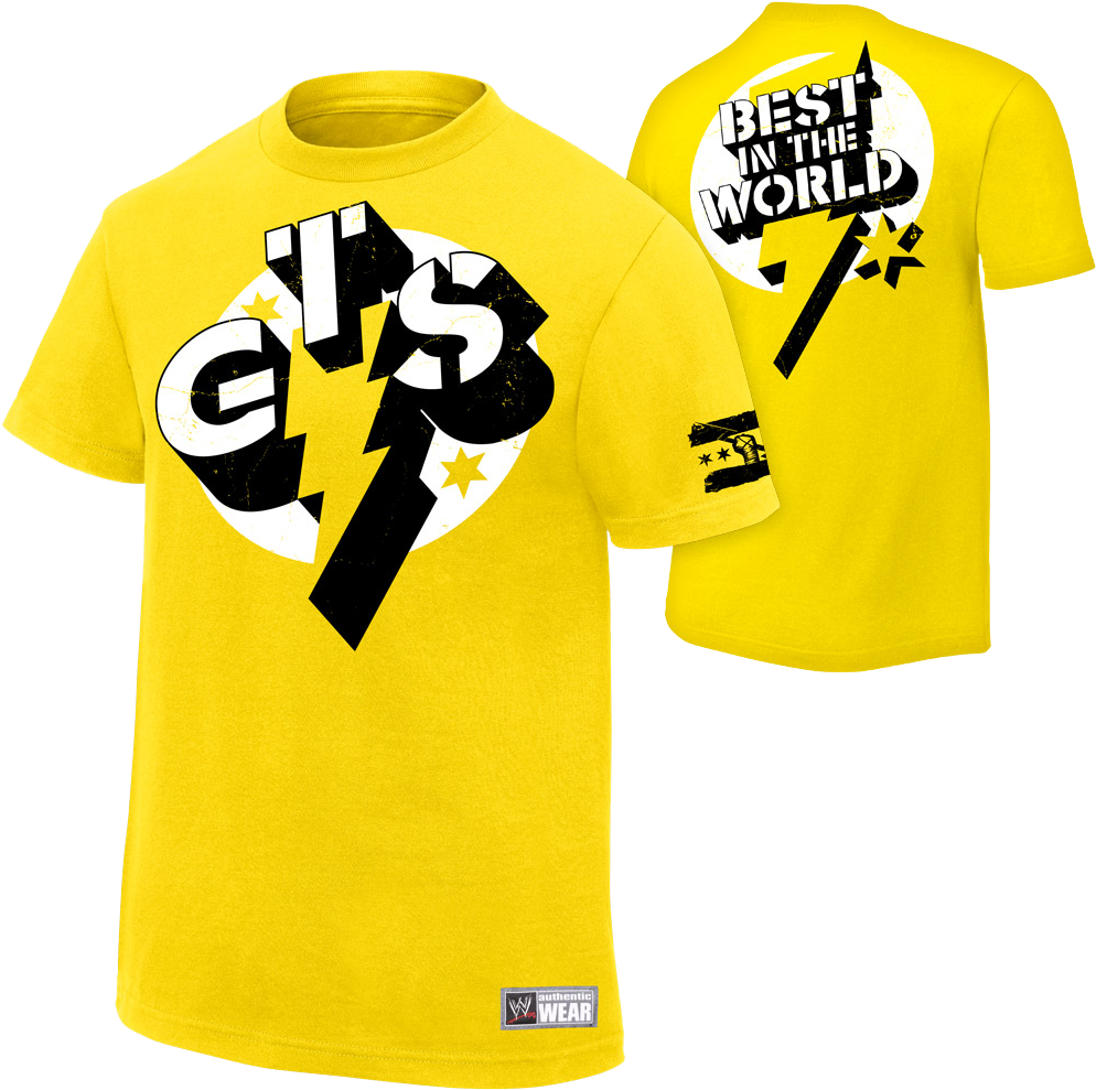 Yellow Punk Style Wrestling Tshirt PNG Image