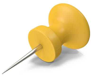 Yellow Pushpin Isolated Background PNG Image