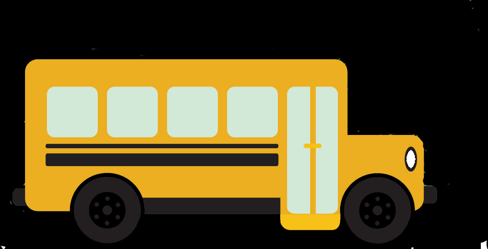 Yellow School Bus Illustration PNG Image