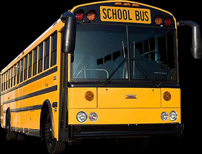 Yellow School Bus Isolated PNG Image