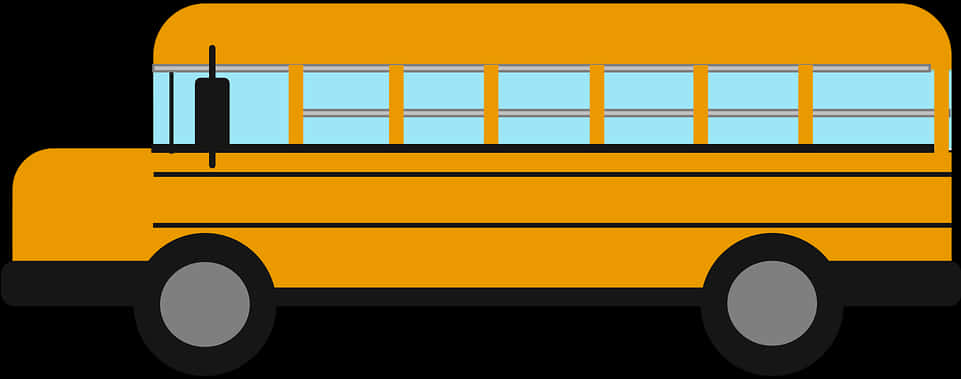 Yellow School Bus Side View PNG Image