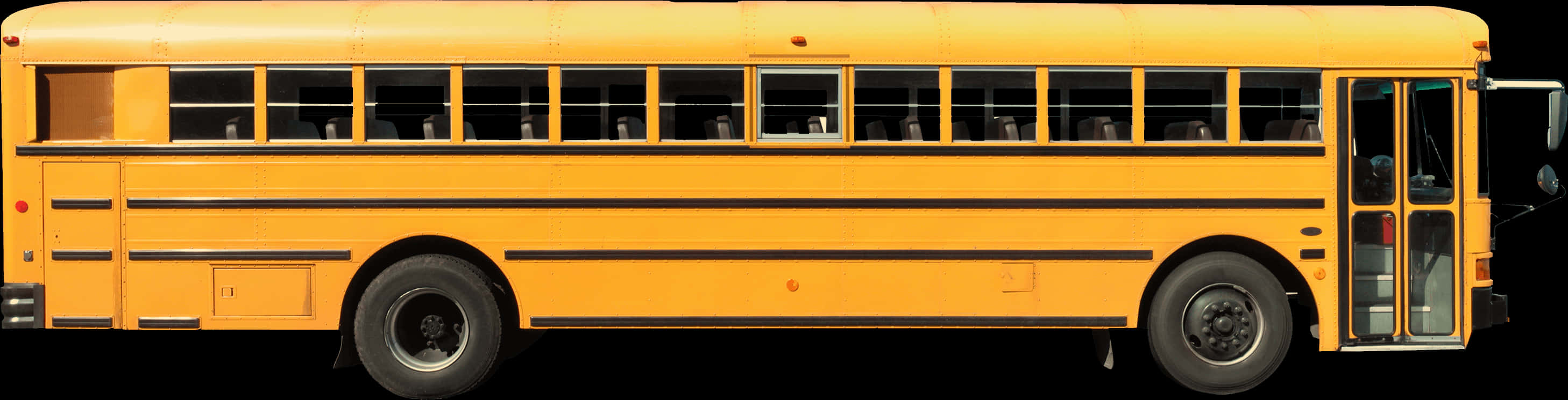 Yellow School Bus Side View PNG Image