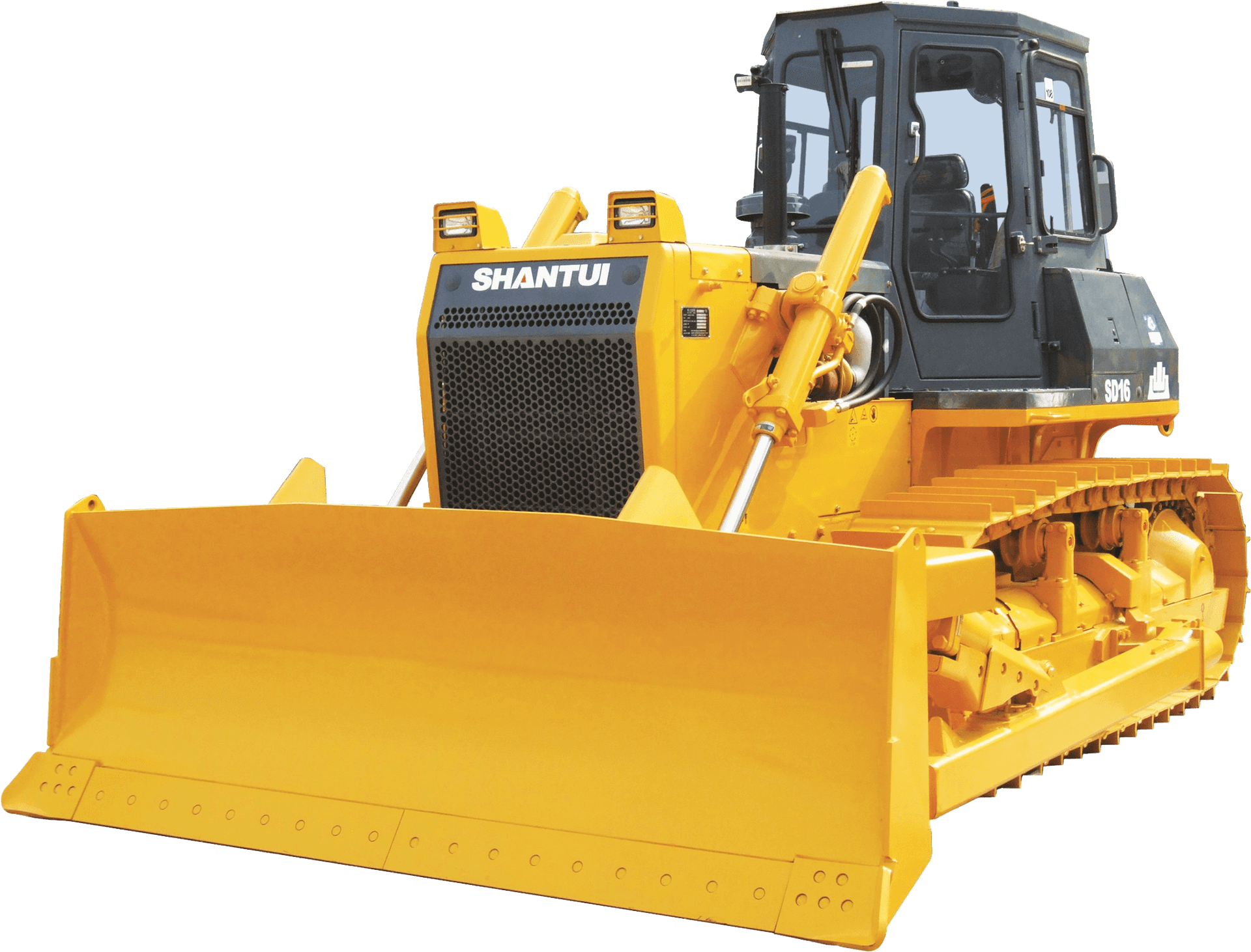 Yellow Shantui Bulldozer Isolated PNG Image