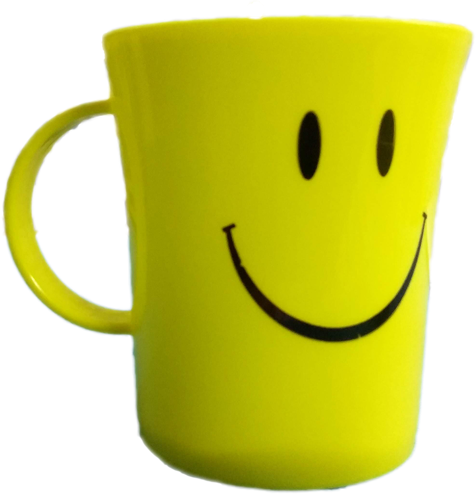 Yellow Smiley Face Mug.png PNG Image