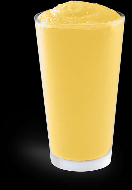 Yellow Smoothie Glass Black Background PNG Image