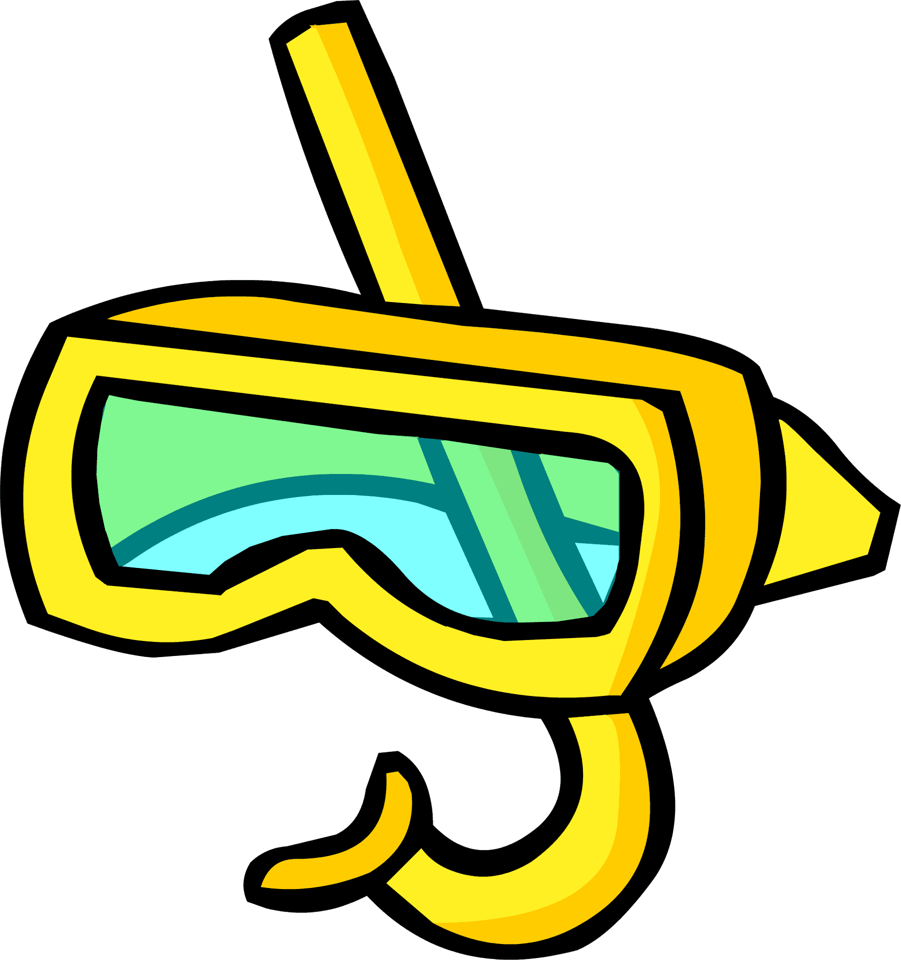 Yellow Snorkel Mask Vector PNG Image