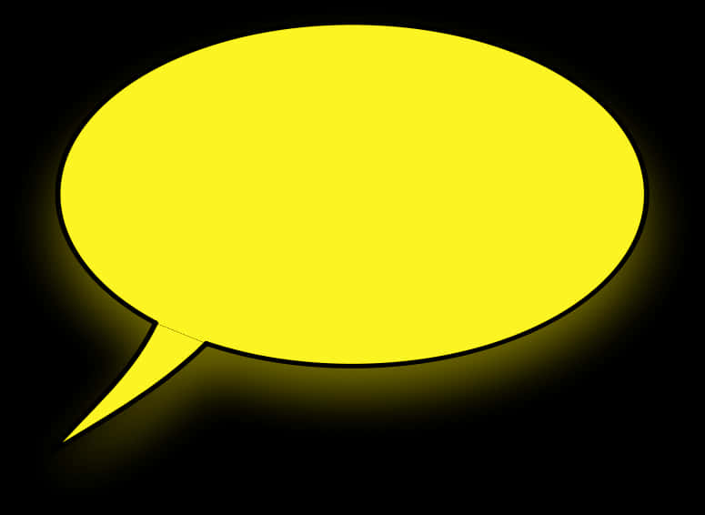 Yellow Speech Bubble Black Background PNG Image