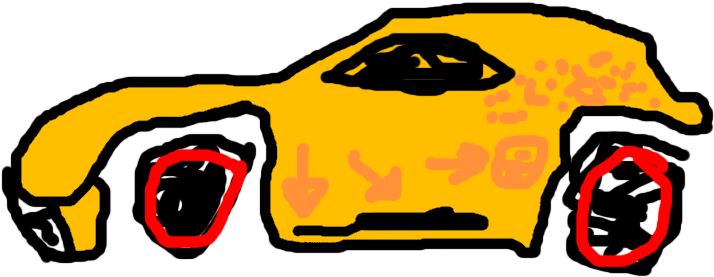 Yellow Sports Car Drawing PNG Image