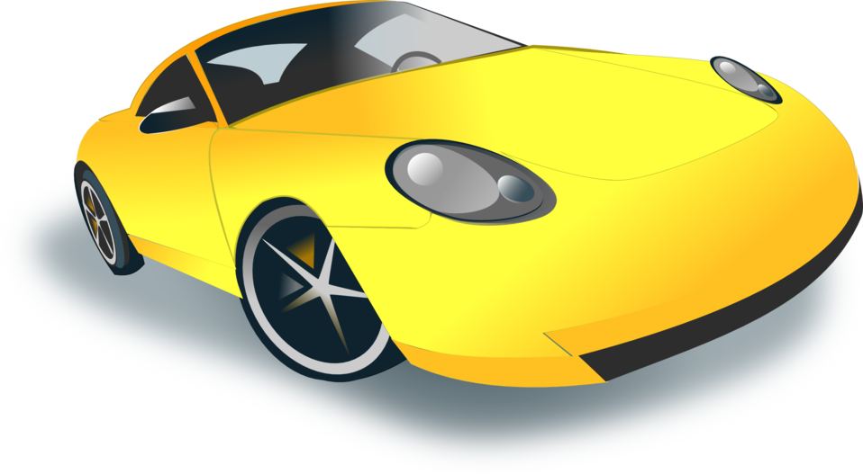 Yellow Sports Car Illustration PNG Image