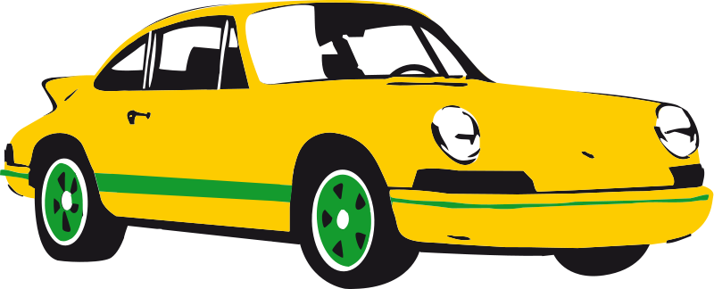 Yellow Sports Car Illustration PNG Image