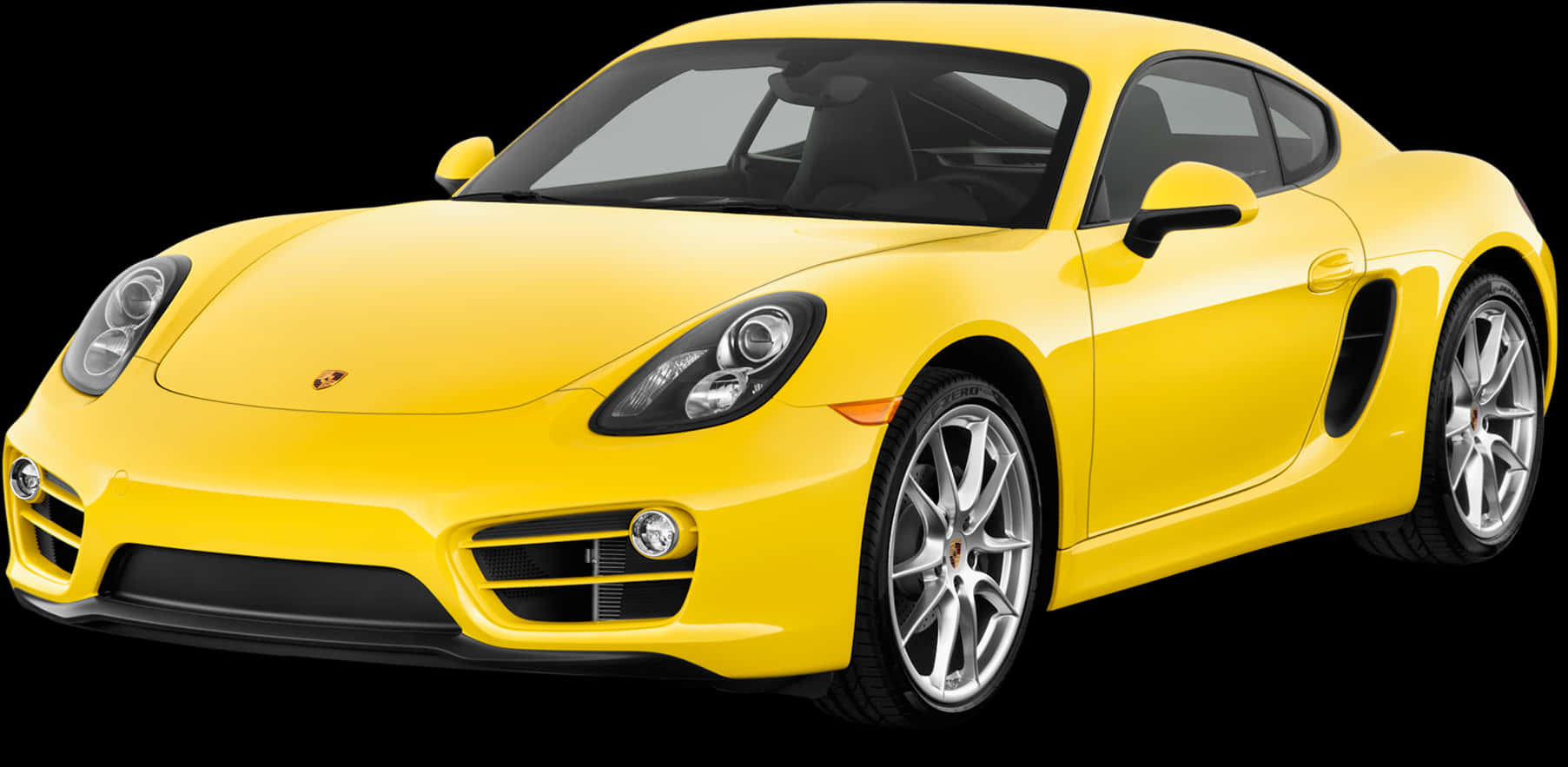 Yellow Sports Car Isolated Background PNG Image