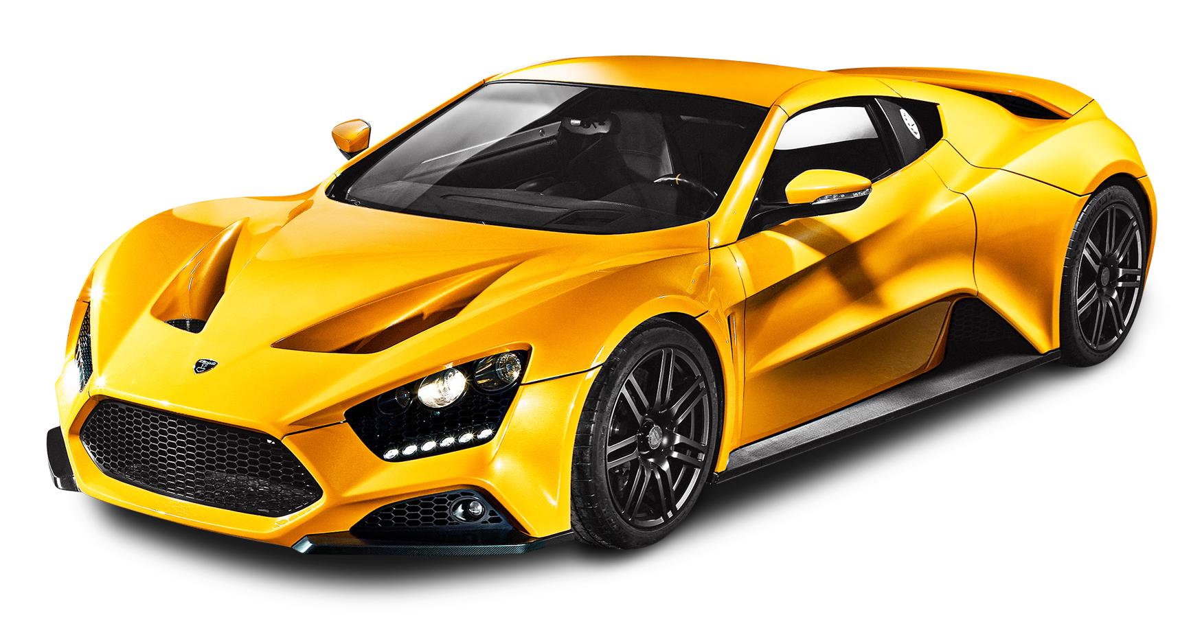 Yellow Sports Car Isolated PNG Image