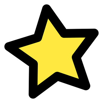 Yellow Star Black Background PNG Image