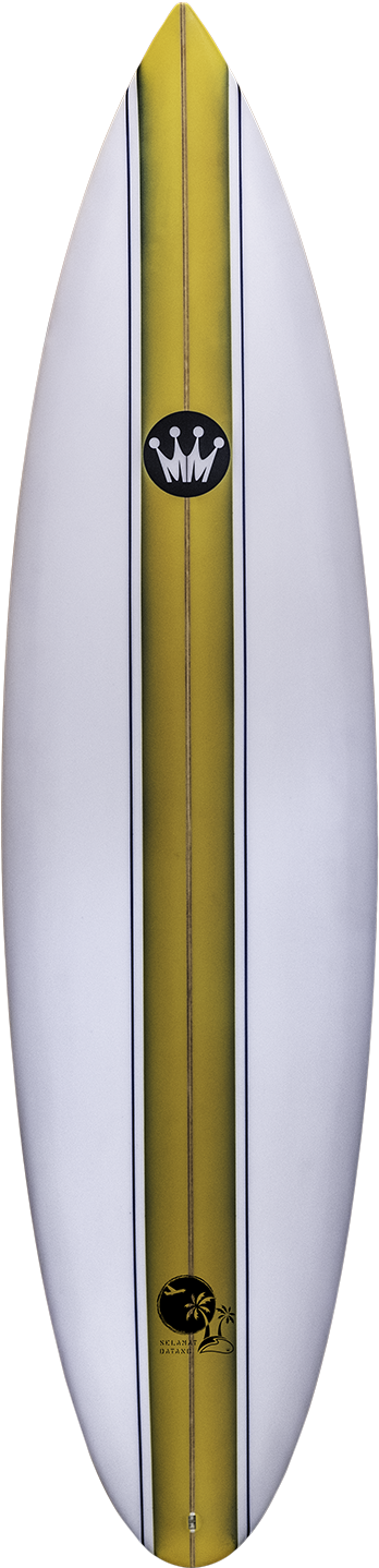 Yellow Striped Surfboard Vertical PNG Image