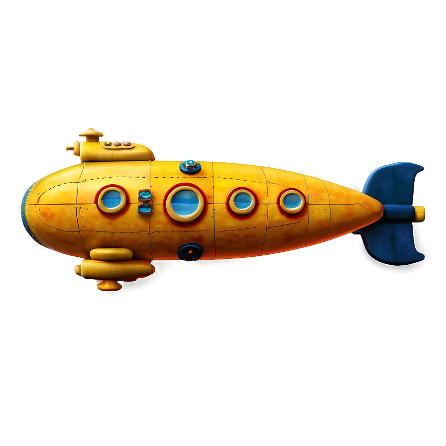 Yellow Submarine On Sea Background Png 06292024 PNG Image