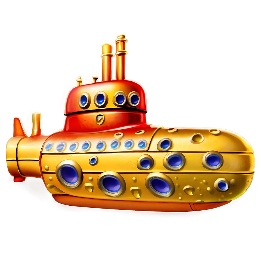 Yellow Submarine With Sunken Treasure Png 39 PNG Image