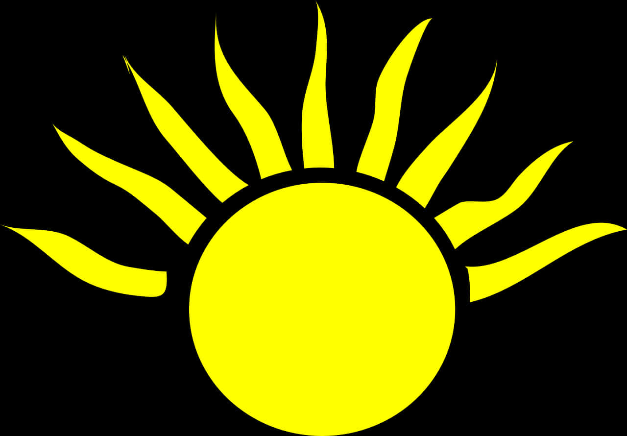 Yellow Sun Graphic Transparent Background PNG Image