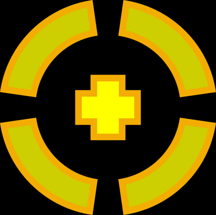 Yellow Target Crosshair Graphic PNG Image