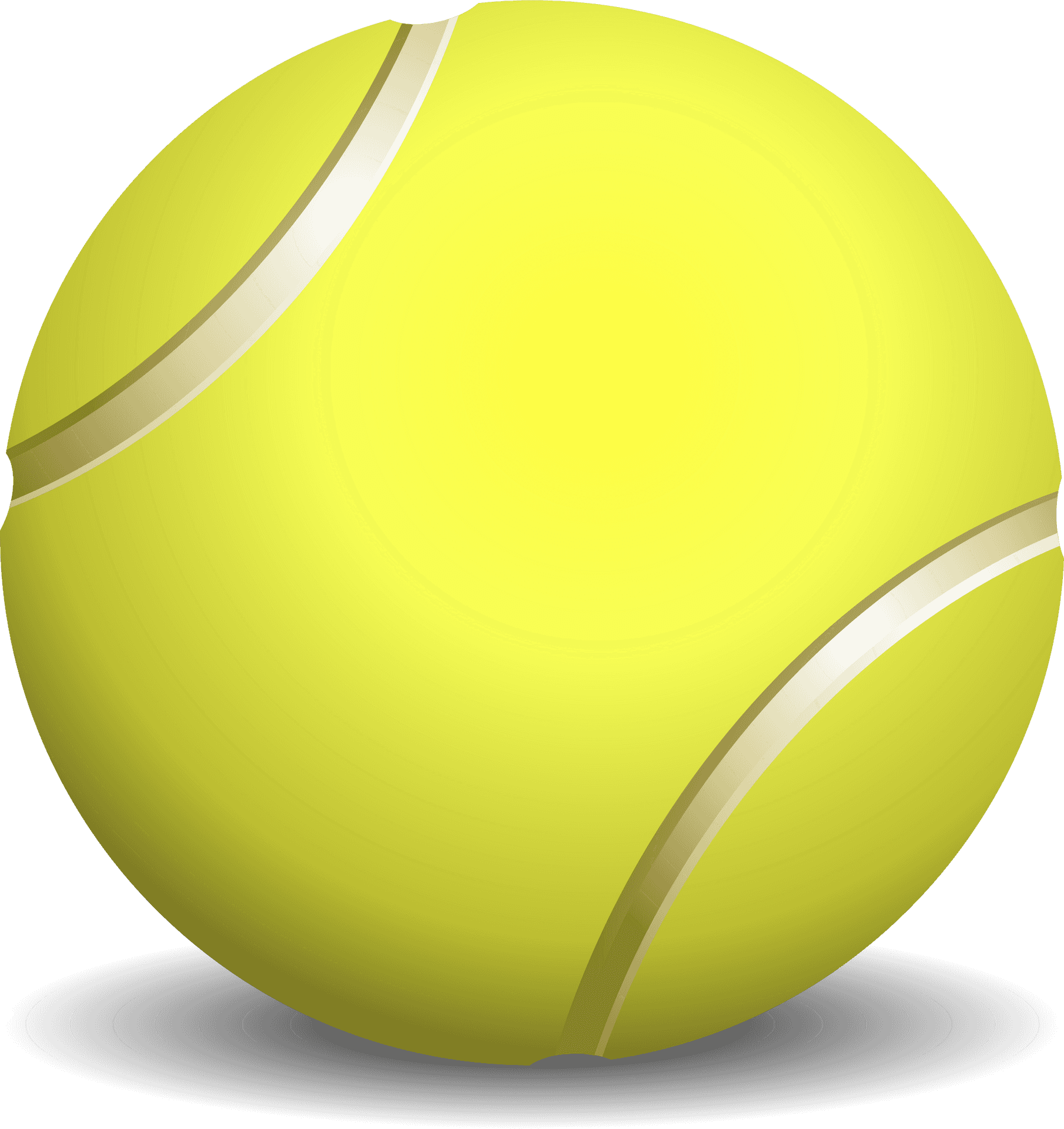 Yellow Tennis Ball Illustration PNG Image