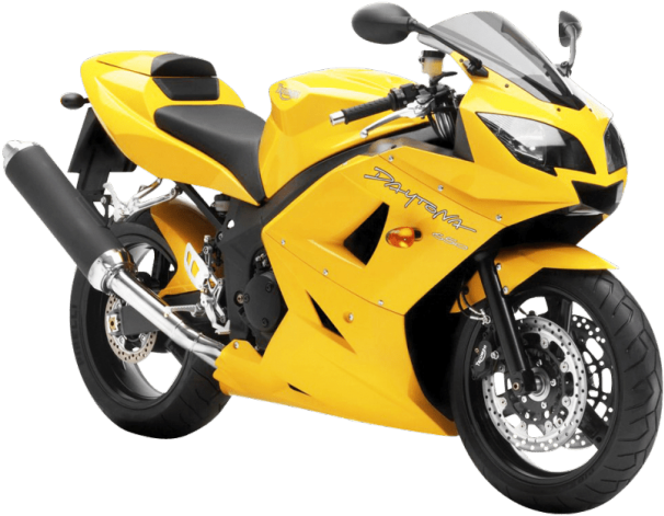 Yellow Triumph Daytona Motorcycle PNG Image